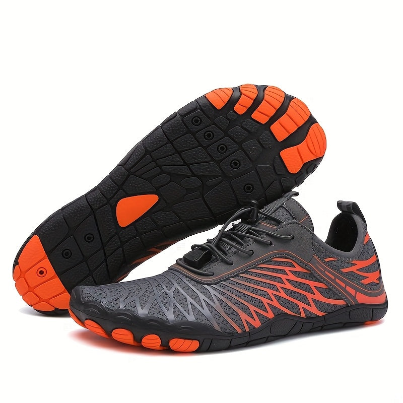 Unisex Summer Wide Toe Barefoot Shoes - Quick-Dry Anti-Slip Lace-Up Low-Top Design with Breathable Fabric Upper & Durable Rubber Sole for Swimming, Surfing, Rock Climbing, Beach Sports, Beach Shoes, Water Activity Footwear, S