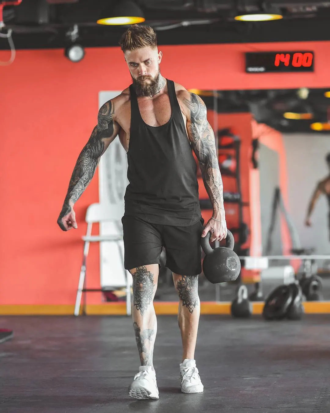VEST Muscle Fitness Male Brothers Summer Sports Leisure Elastic Quick Drying Sports Patchwork I-type Fitness Vest