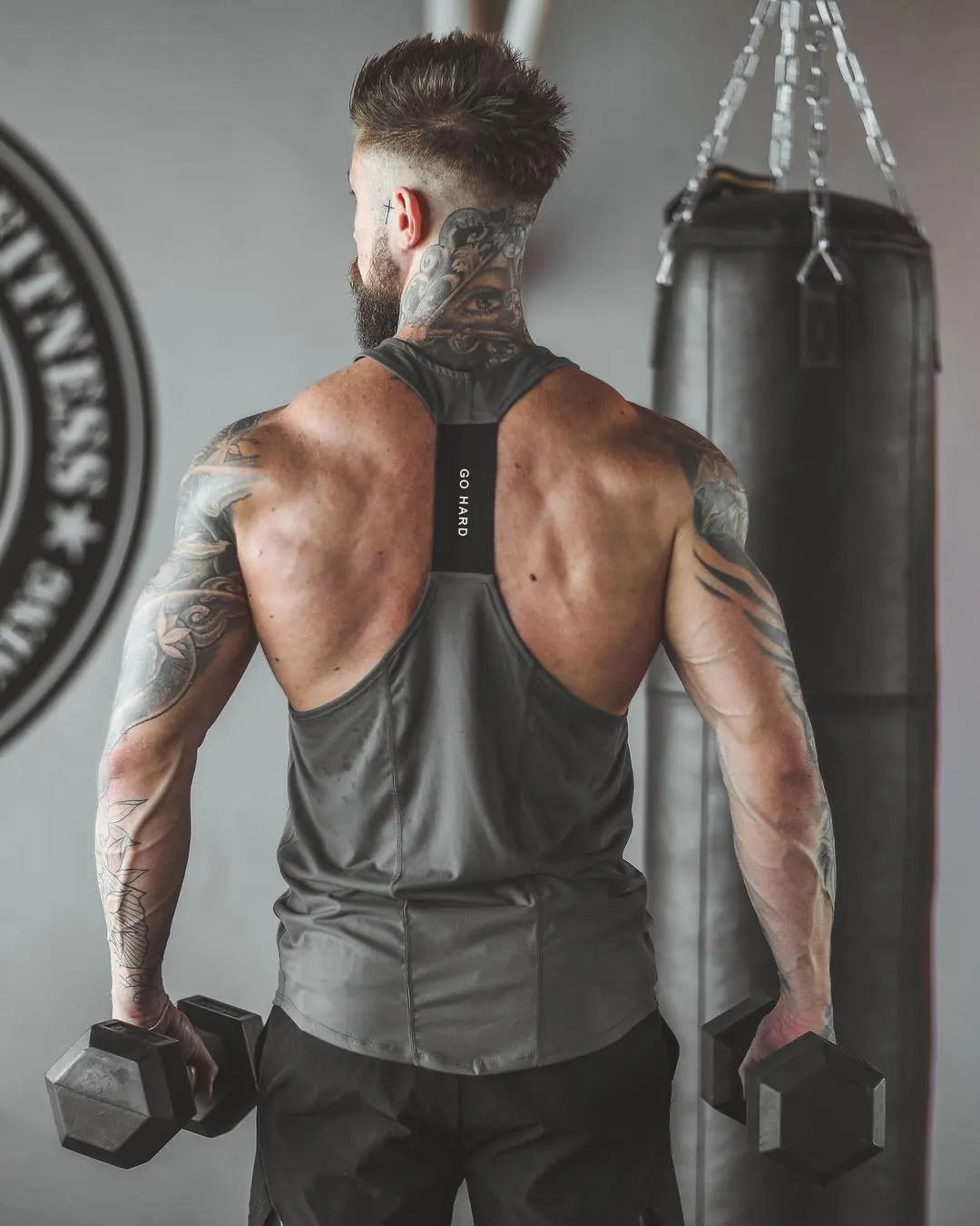 VEST Muscle Fitness Male Brothers Summer Sports Leisure Elastic Quick Drying Sports Patchwork I-type Fitness Vest