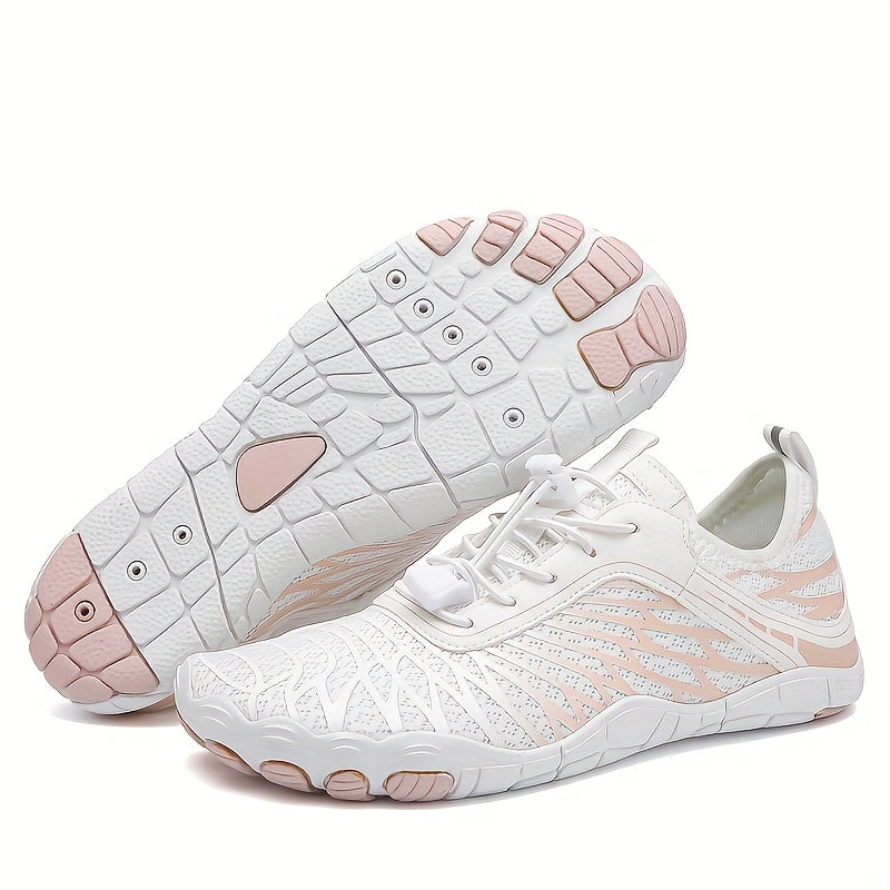 Unisex Summer Wide Toe Barefoot Shoes - Quick-Dry Anti-Slip Lace-Up Low-Top Design with Breathable Fabric Upper & Durable Rubber Sole for Swimming, Surfing, Rock Climbing, Beach Sports, Beach Shoes, Water Activity Footwear, S